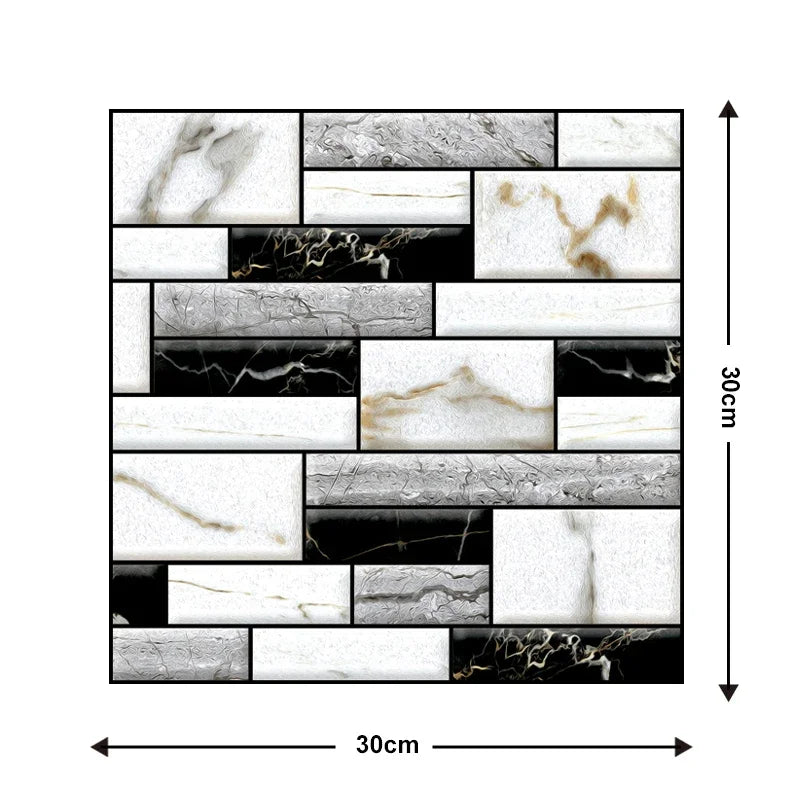 3D PVC Peel & Stick Wall Tiles