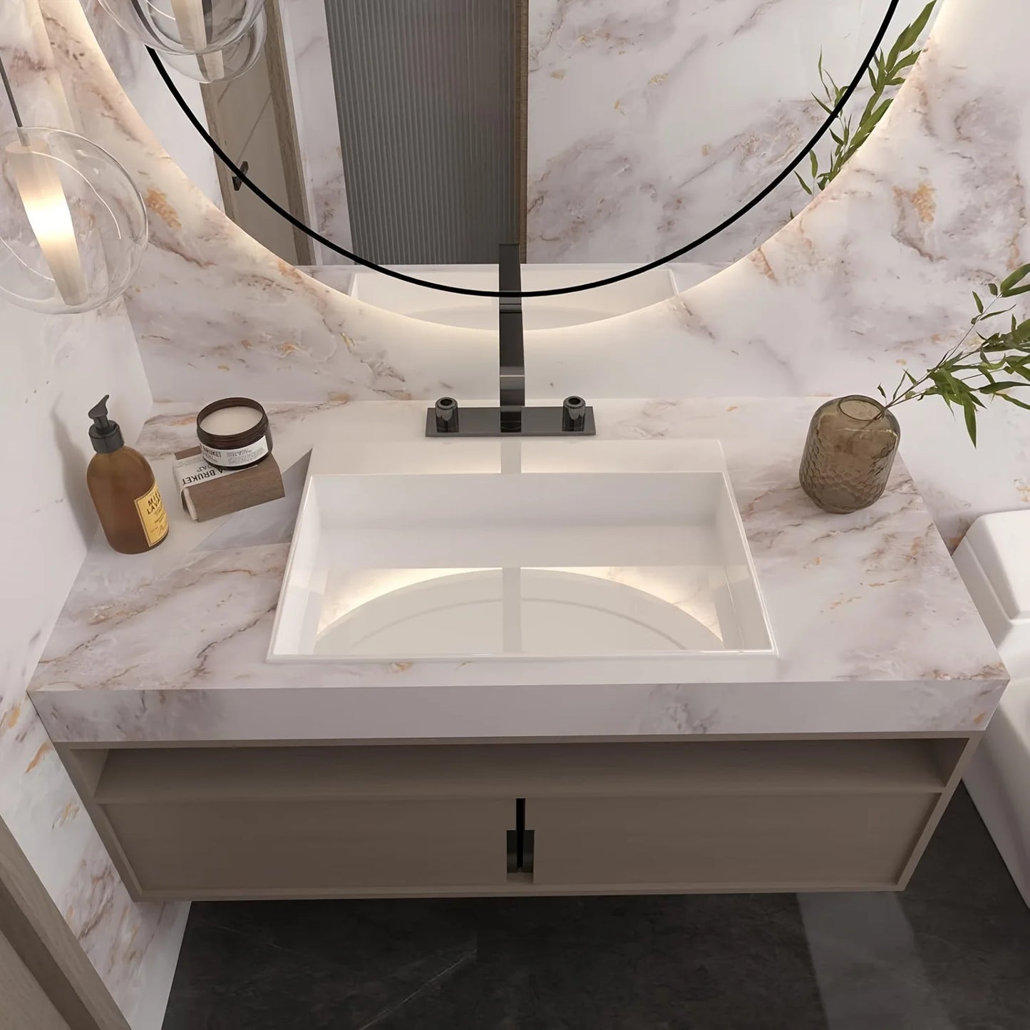 Matte Marble Countertop Wrap