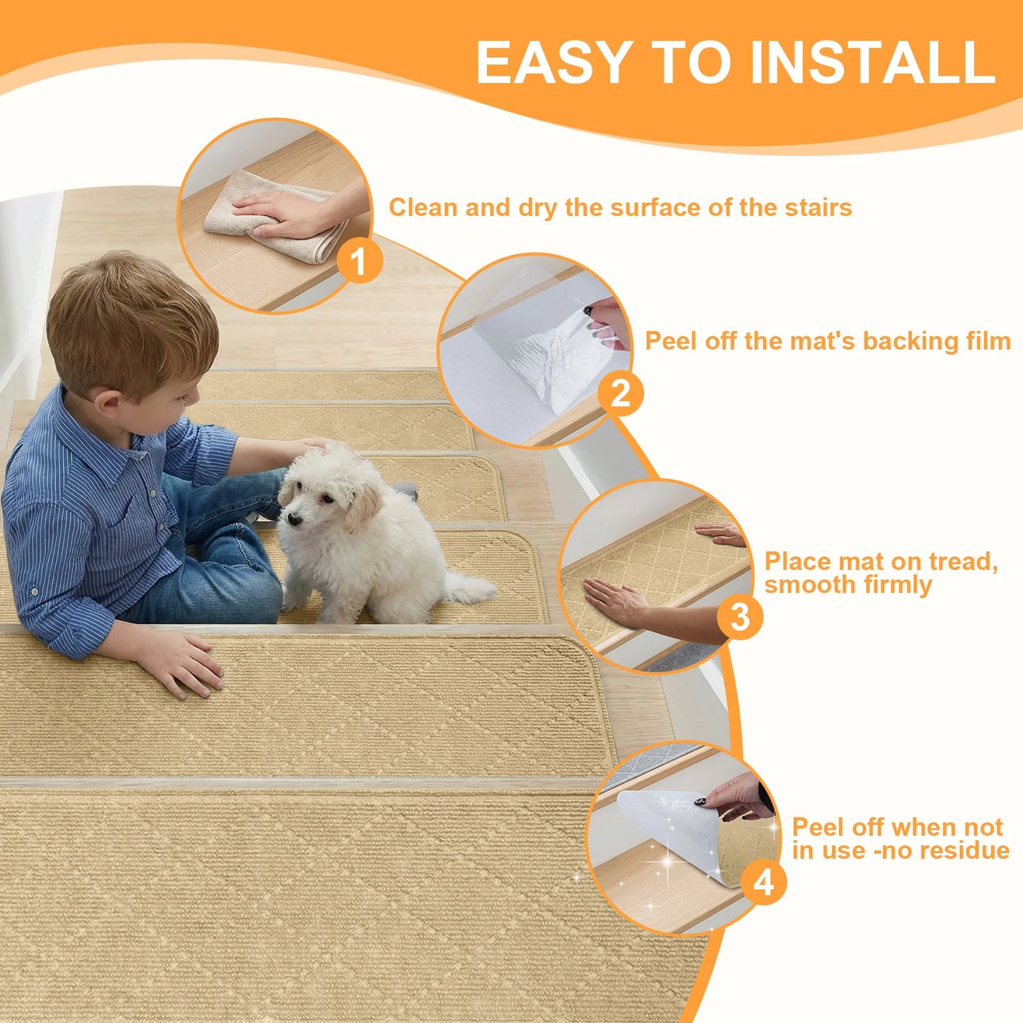 Self-Adhesive Non-Slip Stair Treads