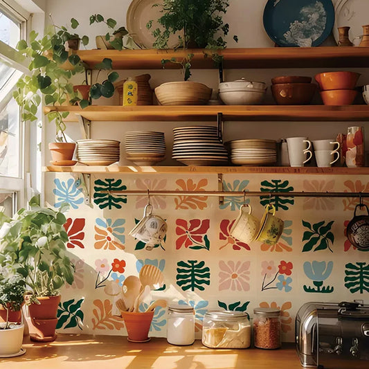 Floral Peel & Stick Backsplash Tile