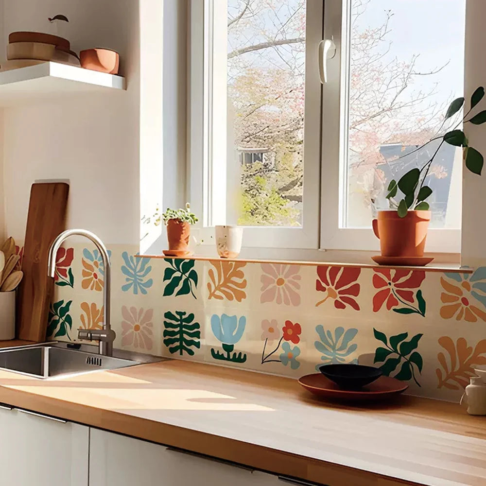 Floral Peel & Stick Backsplash Tile