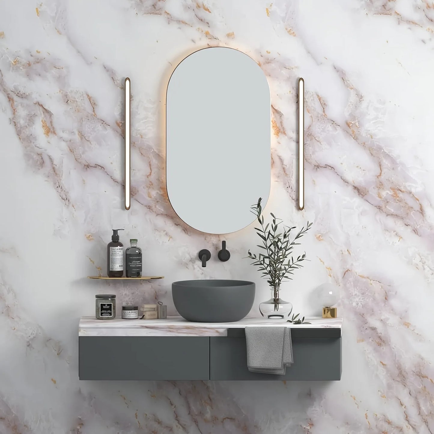Matte Marble Countertop Wrap