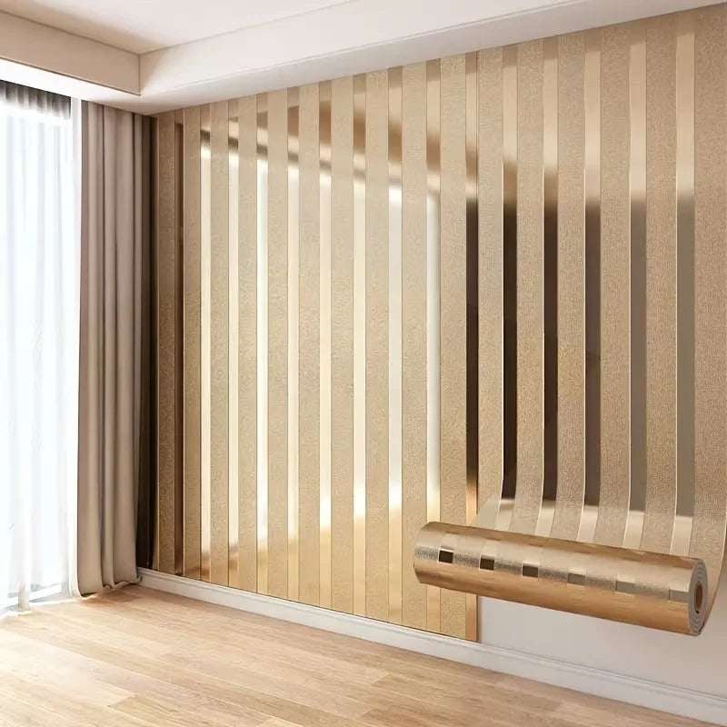 Gold Striped Peel & Stick Wall Panel