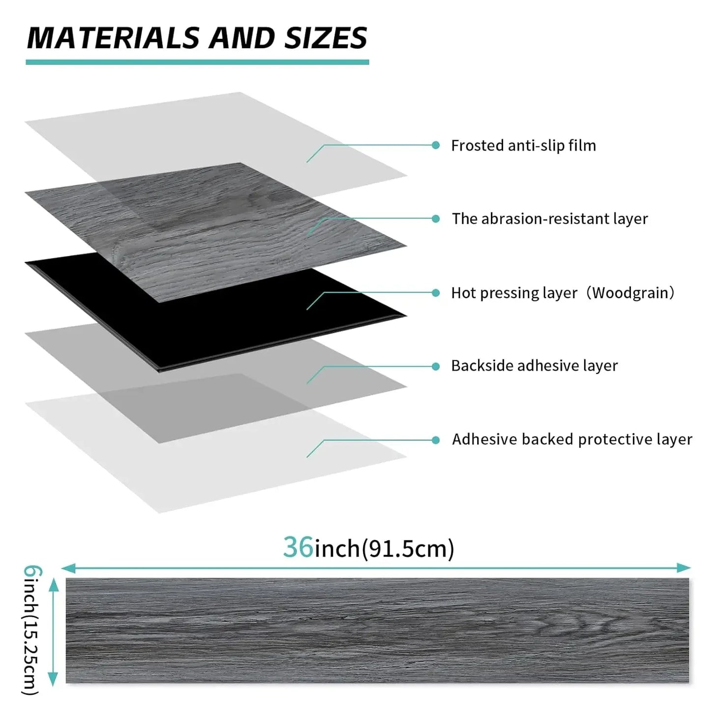 Wood Grain Peel & Stick Floor Planks