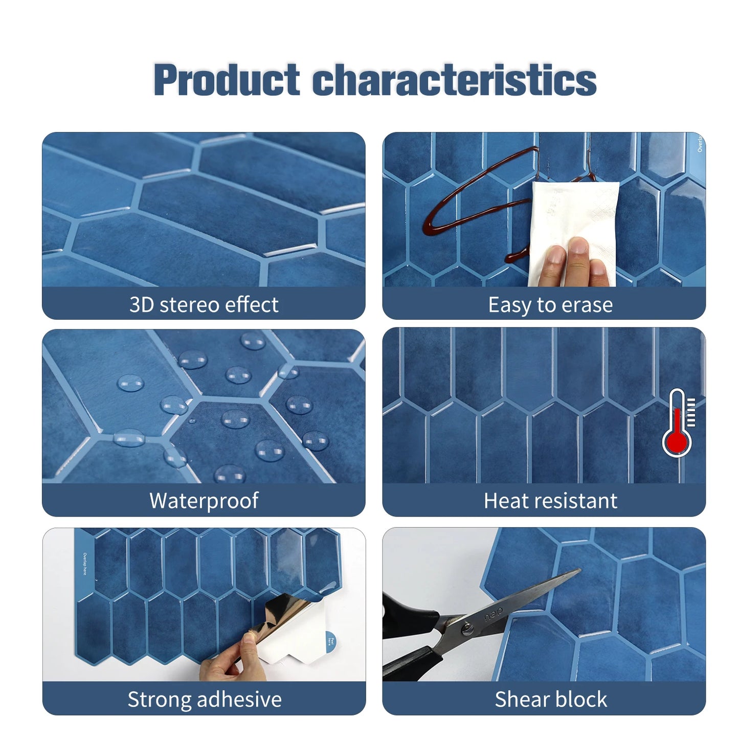 Hexagon Peel & Stick Backsplash Tile
