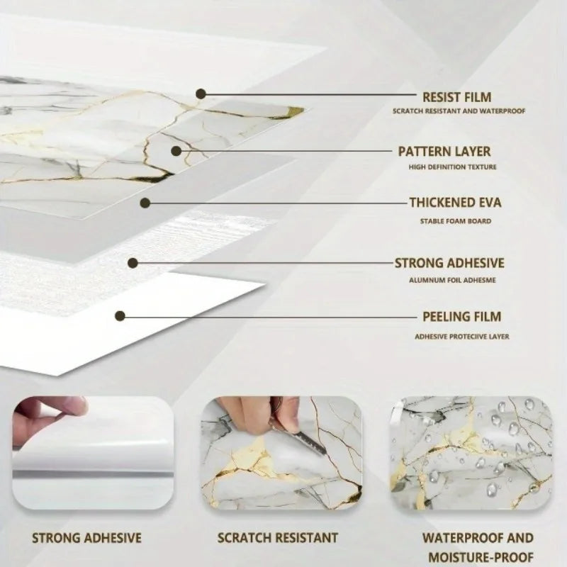 Marble Peel & Stick Vinyl Floor Tiles