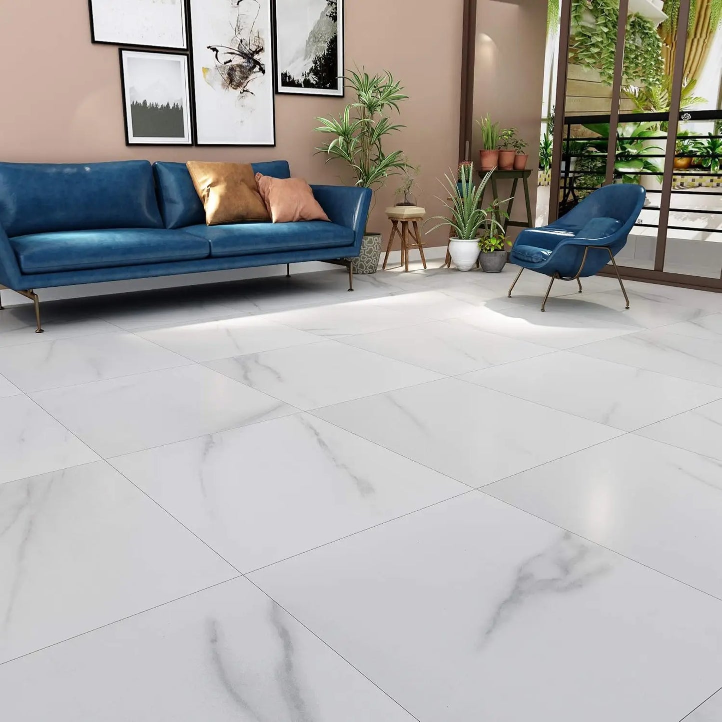 Marble Peel & Stick Vinyl Floor Tiles