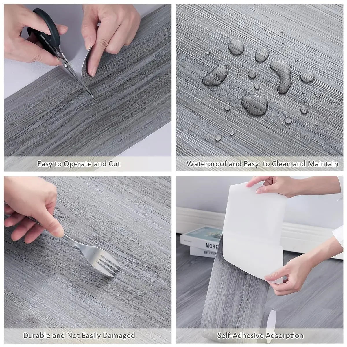 Wood Grain Peel & Stick Floor Planks