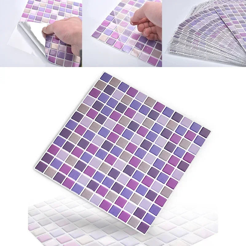 3D Crystal Mosaic Peel & Stick Wall Tiles
