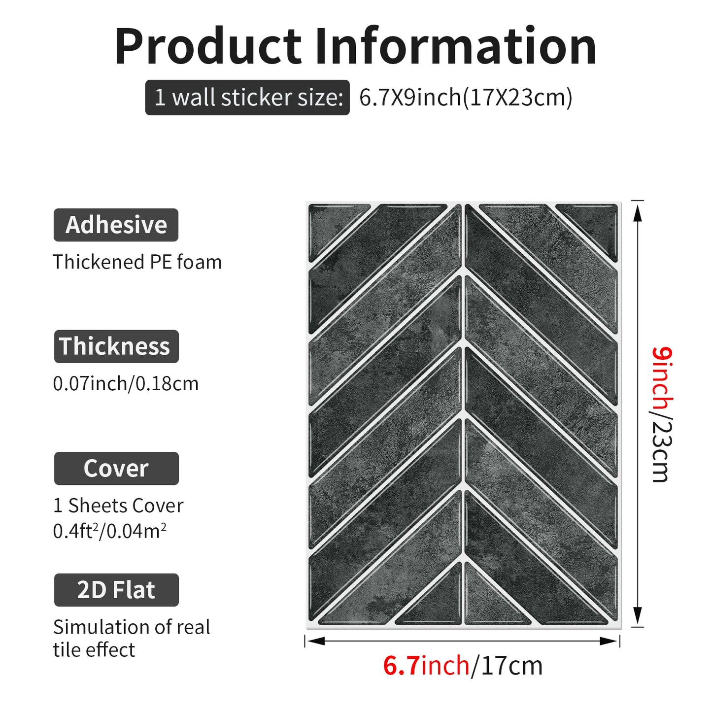 Herringbone Peel & Stick Backsplash Tile