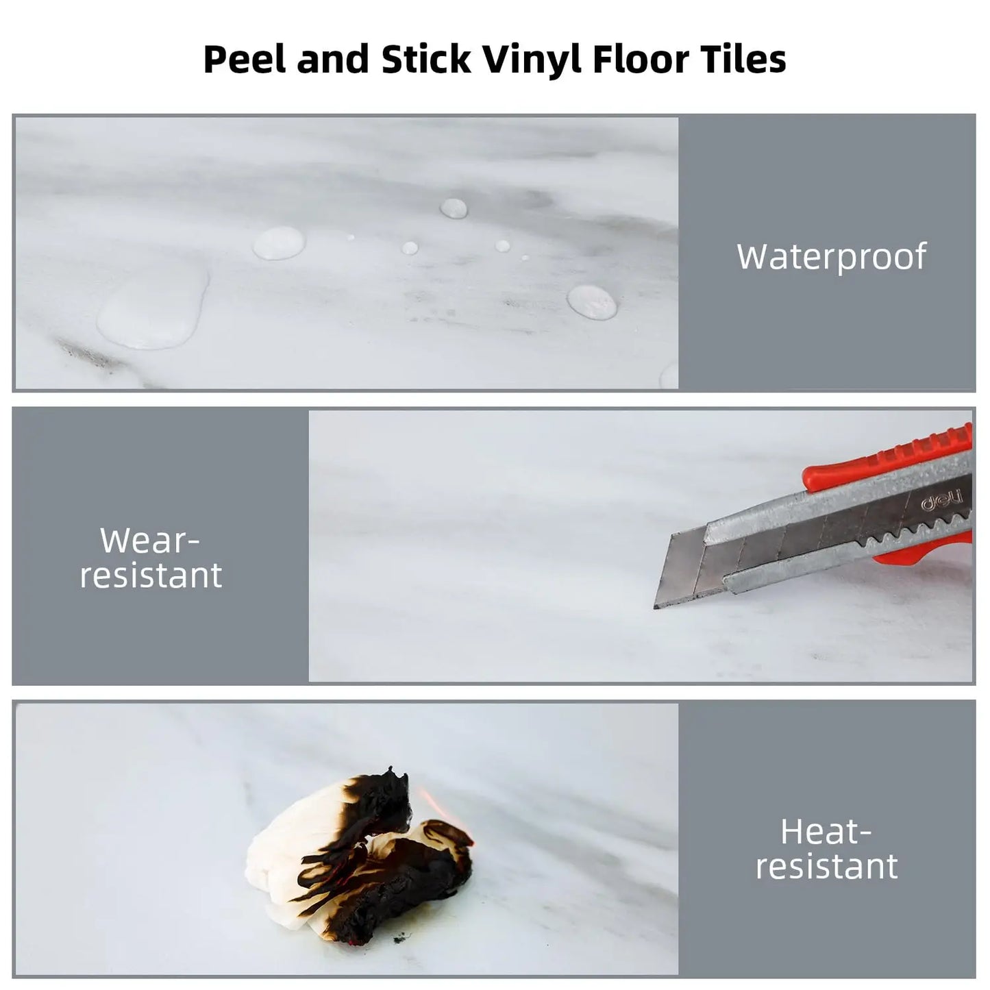 Marble Peel & Stick Floor Tiles