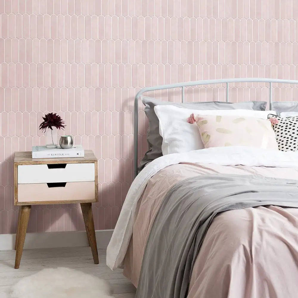 3D Pink Peel & Stick Backsplash Tile