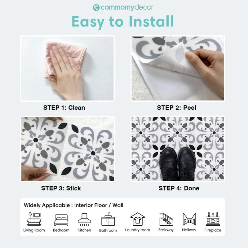Non-Slip Peel & Stick Floor Tiles