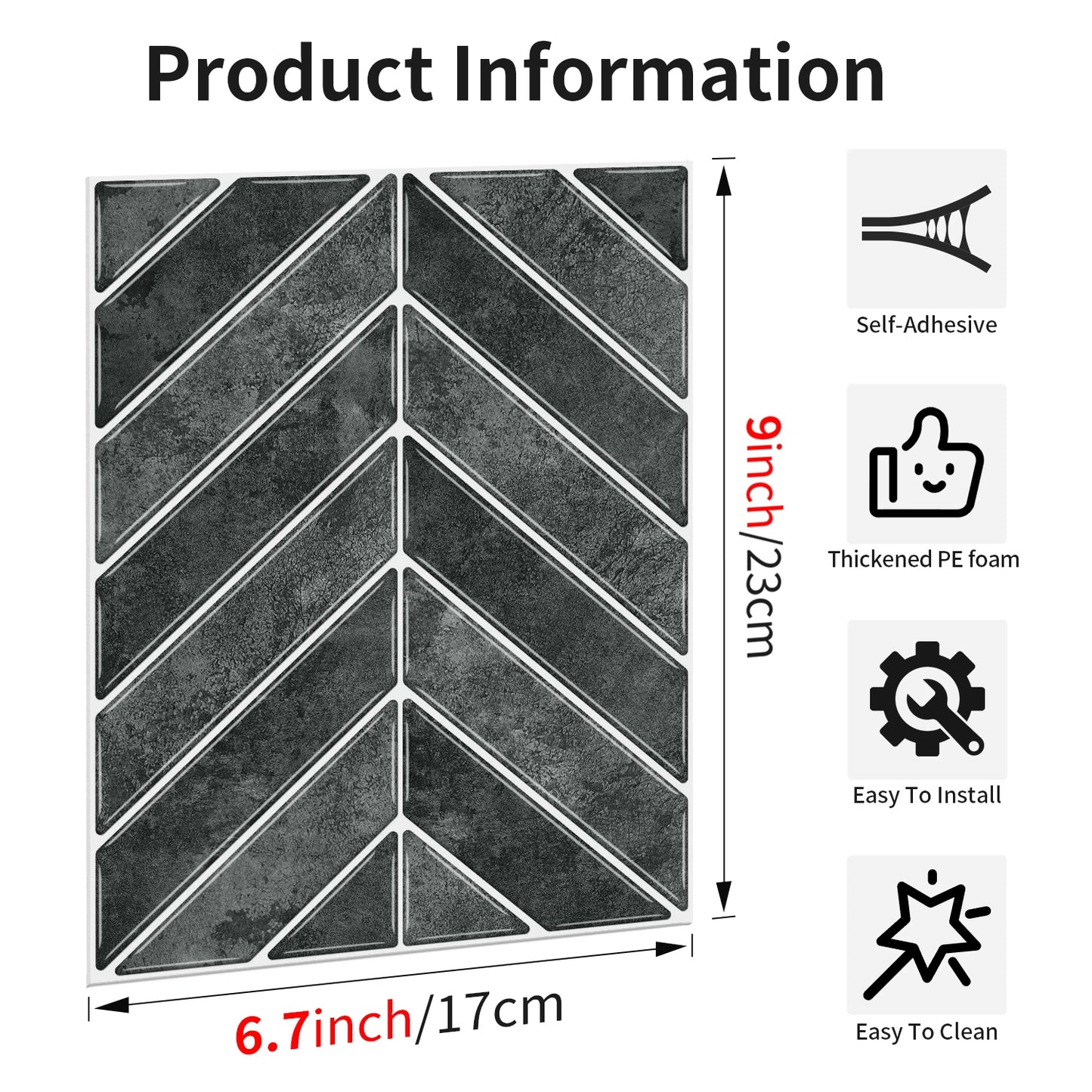 Herringbone Peel & Stick Backsplash Tile