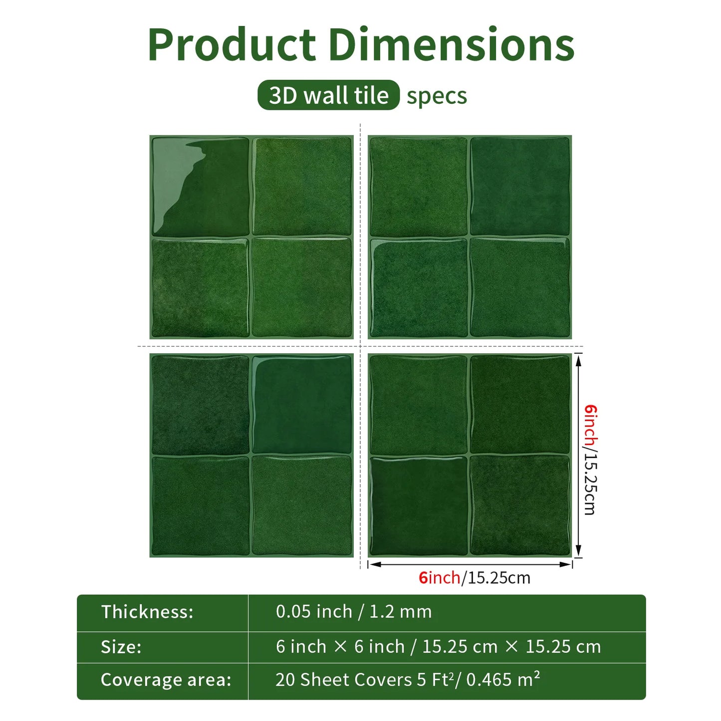 Pure Color Peel & Stick Wall Tiles