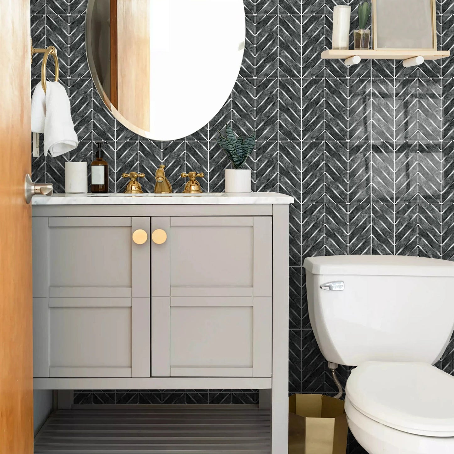 Herringbone Peel & Stick Backsplash Tile
