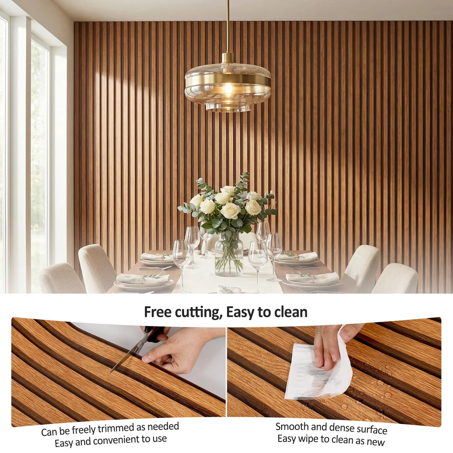 3D Wood Slat Peel & Stick Wall Panel