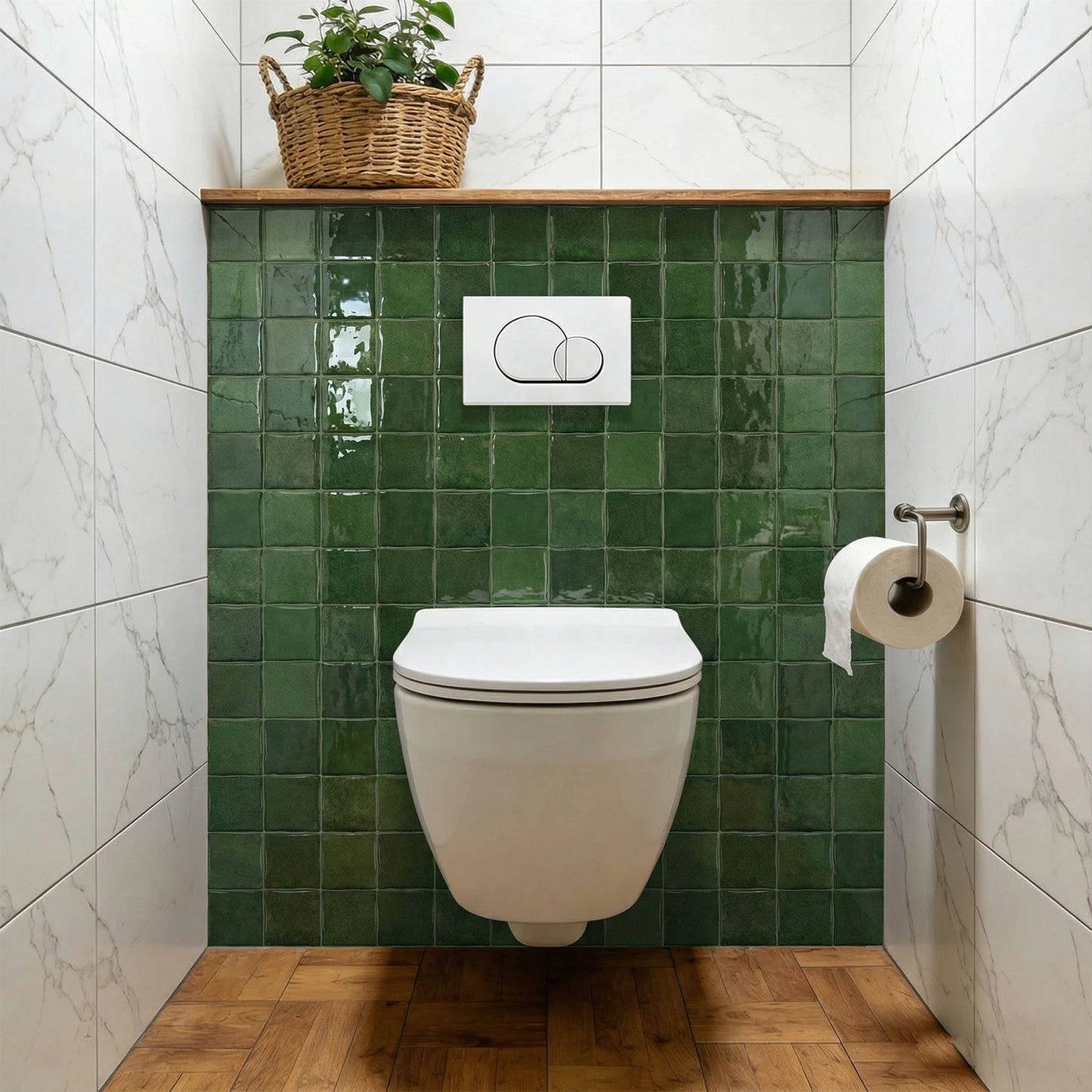 Dark Green Peel & Stick Backsplash Tile