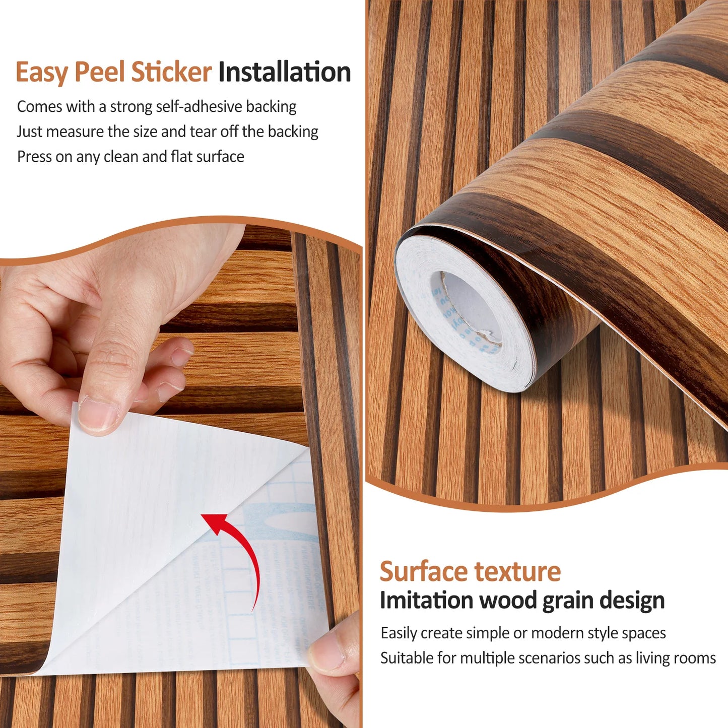 3D Wood Slat Peel & Stick Wall Panel