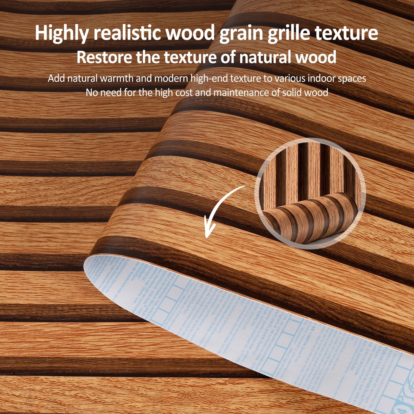 3D Wood Slat Peel & Stick Wall Panel